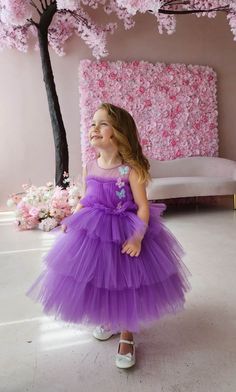 "* PREORDER AND CUSTOM ORDER ONLY* * Pleated tulle bodice multi~tiered layered tulle knee/calf length skirt, handmade butterfly, cotton lining for comfort. conceal zipper at the back.  *Steam to make it fluff *Can be custom made up to size 10 years  Can be customized in many colours  and size Mother-daughter dress can be made on order 4 to 6 days production time for preorder and custom orders Need it sooner? Contact me for details on rush orders.  IF YOU WANT YOUR DELIVERY FASTER THEN CONTACT ME Tulle Dress With Ruffles For Dress-up, Purple Sleeveless Dress With Tulle Skirt, Purple Tulle Dress With Ruffles, Spring Fancy Dress Tulle Ball Gown, Spring Tulle Ball Gown For Fancy Dress, Tiered Tulle Skirt Dresses For Dress-up, Princess Tulle Fancy Dress, Princess Style Tulle Fancy Dress, Princess Style Tutu Dress With Ruffles