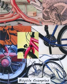 an advertisement for bicycle brands with images of bikes and bicycles in different stages of development