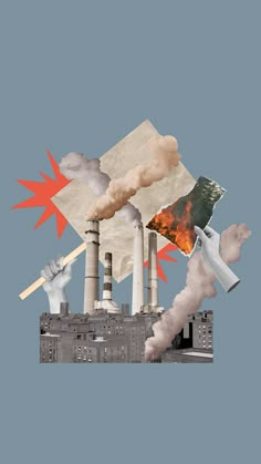 Air pollution factory iPhone wallpaper, hands destroying environment remix, editable design | free image by rawpixel.com / Boom Air Pollution Aesthetic, Pollution Collage, Factory Pollution, Wallpaper Hands, Factory Background, Global Warm, Hand Collage, Grey Aesthetic Wallpaper