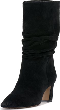 PRICES MAY VARY. Calf Circumference (IN) 14.2 Suede Upper Heel Height (IN) 2.6 Block Heel Pointed Toe Dresses And Boots Winter, Trendy Boots For Women 2024, Dress With Ankle Boots Dressy, Black Boots With Dress, Black Heel Boots Outfit, Trendy Boots For Women, Boots With Skirt, Wide Calf Boots For Women, Dress With Ankle Boots