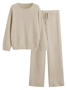 PRICES MAY VARY. Material: Made from soft, stretchy fleece knit fabric, this pajama set feels like a cozy hug, soft like sleeping on clouds. The fluffy material ensures maximum comfort and warmth Features: This lounge wear for women comes with crew neck, long sleeves, drawstring waistband. Two-piece set design make this fluffy pj set for women more versatile to match with different tops or buttoms seperatly as you need. Classic Design：The pullover knit tops and fluffy pj pants are warm and comfy, loose cut with simple solid color, stylish and classic, the fuzzy loungewear set women would become a closet staple in your lounge wardrobe. Occasions: Wearing this womens warm pajama set as a casual outfit is great choice to lounge around the house, brunch with the girlfriends on weekends or as a Knitted Lounge Set, Cute Sets Two Pieces Comfy, Cozy Sets Women, Soft Pajama Set, Sleep Wear For Women Nightwear, Women Lounge Wear Outfits, Fluffy Pajama Pants, Fluffy Pj Pants, Comfortable Maternity Outfits