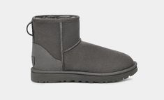 Classic Mini II Boot Casual Sheepskin Boots With Rubber Sole, Casual Sheepskin Boots With Round Toe, Casual Insulated Shearling Boots, Casual Outdoor Shearling Boots, Classic Mini Ii Boot, Grey Uggs, Grey Ugg, Grey Ugg Boots, Women's Winter Boots