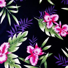 Introducing the "Midnight" Hawaiian Aloha Shirt, where the tranquility of a moonlit night meets the elegance of island flora. Crafted with a simple yet captivating design, this shirt features a random print of pink orchid flowers smartly complemented by lush green leaves against a midnight background. Embrace the serenity of a midnight stroll along the shores of paradise as you don the "Midnight" shirt. Whether you're enjoying a leisurely evening with friends or exploring the vibrant nightlife o Hula Dress, Hawaii Crafts, Pali Hawaii Sandals, Hawaiian Princess, Hawaiian Girl, Aloha Dress, Hawaiian Maxi Dress, Fiesta Dress, Hawaiian Fabric