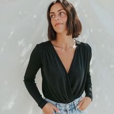 Brand New With Tags, Black Turnt Bodysuit By Intimately Free People. Has Hygienic Liner. Sz M Armpit To Armpit: 22.5” Length: 29.5” Designed In A Slinky Long Sleeve Silhouette, This Cross-Front Body Suit Features A Plunging V-Neckline And Pleating Detail Throughout. Snap Button Closures At The Gusset Attached Sheer Lace Undie With A Cheeky Fit Care/Import Machine Wash Cold Import 2465-A Chic Solid Color V-neck Bodysuit, Chic V-neck Bodysuit For Going Out, Chic V-neck Bodysuit For Date Night, Chic Fall Bodysuit For Workwear, Chic Fall Workwear Bodysuit, Elegant Fall Bodysuit For Workwear, Black Bodysuit For Spring Workwear, Chic Bodysuit For Night Out In Fall, Black Bodysuit For Work In Spring