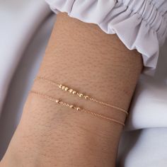 Dainty Bracelet, Gold Bead Bracelets, Lucky Number, Dainty Bracelets, Bead Bracelets, Gold Beads, Cable Chain, Spring Rings, Family Members