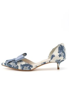 Cliff d'Orsay Kitten Heel White Kitten Heels, Cowboy Shoes, Heels Blue, Timeless Shoes, White Kitten, Special Occasion Shoes, Bow Pumps, White Kittens, Blue Pumps