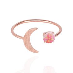 PRICES MAY VARY. 18K Rose/White/Yellow Gold Plated Moon Opal Ring is ADJUSTABLE: Fits most finger sizes. A firm bend can adjust these stackable rings to size. Perfect gift for birthday, anniversary, and special events, put a smile on your loved one by giving this special ring. 18K Gold Plating will ensure a very long lasting brilliant finish and hypoallergenic. Ensure a smile on your loved ones face, this is an ideal purchase for Christmas, Mother’s Day, Birthday, Christmas gifts for her. Our re Pink Moon Charm Jewelry, Pink Round Moon Charm Jewelry, Pink Moon-shaped Jewelry Gift, Pink Moon Shaped Jewelry Gift, Pink Opal Ring, Yellow Plates, Dragon Jewelry, Special Ring, Opal Ring