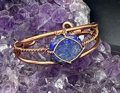 Denim, lapis,lazuli,bracelet,copper,Wirewrapped Spiritual Adjustable Hand Wrapped Bracelet, Handmade Spiritual Wrap Bracelet Bangle, Spiritual Lapis Lazuli Bracelets For Meditation, Handmade Spiritual Wrap Bangle Bracelet, Adjustable Spiritual Cuff Bracelet With Natural Stones, Adjustable Hand Wrapped Spiritual Bracelet, Handmade Spiritual Wrap Bracelet For Friendship, Spiritual Hand-wrapped Bracelets As Gift, Spiritual Wire-wrapped Bangle Cuff Bracelet