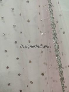 This is a Dupatta made on orders. It is made using dyeable net fabric with silver sequine embroidery all over. We make it colored as shown in the picture. Then we stitch a beautiful silver lace to all sides of it. Dupatta is having a length of 100 inches and width of around 40 inches. I don't keep it readymade I only make it exclusively for my customers. Can be fully customised. Pink Dupatta, Lehenga Suit, Suit Salwar, Stole Scarf, Silver Lace, Net Fabric, Design Silver, Salwar Kameez, Soft Pink