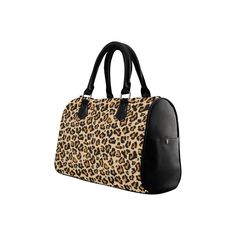 "Classic and stylish handbag by Starcove with a timeless leopard animal print. This will surely make you a hit among your friends on a girls night out and compliments any outfit whether it is casual or dressy. Starcove Handbag, Barrel Type Handbag Type: Canvas & PU leather, Zippered Top Closure, 13.4\"(L) x 6.3\"(W) x 9.0\"(H), 17.64 Oz. Designed for fashion lady, stylish and personalized. Made from canvas material and high-grade PU leather. Lined interior features backwall zippered, large c Rectangular Leopard Print Bags For Daily Use, Leopard Print Crossbody Travel Bag, Leopard Print Leather Shoulder Bag With Top Handle, Black Animal Design Satchel Bag, Leopard Print Travel Bag With Animal Design, Leopard Print Rectangular Shopping Bag, Leopard Print Large Capacity Rectangular Bag, Leopard Print Rectangular Bag For Everyday Use, Top Handle Bags In Leopard Print