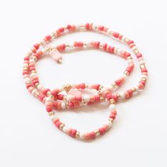 Handmade Beaded Popsicle Necklace and Bracelet Set 1 Set : 2 Pieces Size : Approx. 8" Necklace, 2.5" Bracelet (Strectches) Adjustable Playful Beaded Necklaces With Tiny Beads, Playful Adjustable Necklaces For The Beach, Playful Pink Jewelry With Colorful Beads, Pink Adjustable Necklace For Friendship, Cute Adjustable Beach Necklaces, Playful Pink Heart Beads Friendship Bracelets, Pink Playful Heart Beads Friendship Bracelets, Adjustable Pink Heishi Beads, Adjustable Single Strand Pink Beaded Necklace