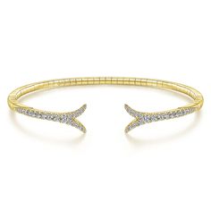 14K Yellow Gold Split Diamond Bangle Diamond Bangle, Jewelry Inspiration, Modern Style, Timeless Elegance, Bangle Bracelets, Split, Fine Jewelry, Bangles, Yellow Gold