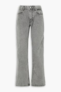 Straightleg Jeans, Jeans For Woman, Bleached Jeans, Black Jeans Women, Denim Belt, Bleached Denim, Grey Denim, Jean Grey, Wide Leg Denim