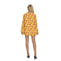 Step into the iconic 70s Dress Style with our Yellow Mod Dress—a chic and playful mini dress designed to capture the essence of the 60s and 70s era. This Boho Dress, featuring bell sleeves and a vibrant mod floral pattern, is a perfect expression of Bohemian and Hippie fashion.Crafted from chiffon material with lining, this 70s Mini Dress offers both style and comfort. The button enclosure behind the neckline adds a touch of detail, enhancing the overall retro charm of the dress. The mod floral Fall Vacation A-line Mini Dress, Retro Printed Vacation Dresses, Retro Knee-length Dress For Day Out, Printed Knee-length Mini Dress For Day Out, Knee-length Printed Mini Dress For Day Out, Retro Floral Mini Dress For Fall, 70s Inspired Floral Print Dresses, Retro A-line Dress For Day Out, Retro Print Mini Mod Dress