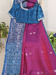 Blouse stitched - Yes Blouse Opening - Front Sleeves Length - Elbow Padded - No Blouse size - 36 with inner margins expandable upto 42 For Blouse Size 34 alteration can be done on request. Fall/pico - Yes done Transitional Cutdana Blouse, Festive Purple Blouse For Transitional Season, Fitted Blue Handloom Blouse Piece, Fitted Blue Handloom Blouse, Handloom Fitted Long Sleeve Blouse Piece, Handloom Fitted Long Sleeve Blouse, Fitted Long Sleeve Handloom Blouse, Fitted Long Sleeve Handloom Blouse Piece, Fitted Handloom Blouse For Festive Occasions