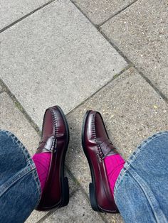 Socks Loafers, Loafers Outfit Women, Socks And Loafers, Cranberry Wine, Red Loafers, Chanel Boots, Stylish Socks, Professional Outfits