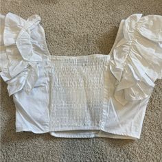 Super Cute Summery Top - Never Worn Nwt - Ruffle Crop Top, Zara Tops, Super Cute, Zara, Crop Tops, Womens Tops, White, Women Shopping, Color