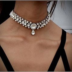 Choker Necklace Pendant Necklace For Women's Crystal AAA Cubic Zirconia Wedding Daily Masquerade Synthetic Gemstones Pearl Crystal Drop Silver / Imitation Diamond / Tattoo Choker Necklace Tattoo Choker Necklace, Rhinestone Choker Necklace, Crystal Choker Necklace, Crystal Bead Necklace, Statement Choker Necklace, Diamond Choker, Rhinestone Choker, Neck Jewellery, Discount Jewelry