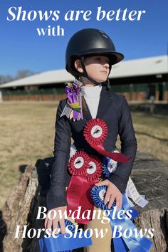 Mardi Gras hair bows for horse shows.  Purple, green, gold, black eye-catching bows for girls who like to win at shows. Mardi Gras Colors, Horse Show, Equestrian Style, Girls Bows