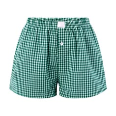 PRICES MAY VARY. Material:women plaid shorts,boxer shorts for women made of 95% polyester 5%spandex material,soft,skin-friendly,breathable and lightweight,stretchy and comfortable,perfect for sleepwear,going out wear. Design:Trendy women’s y2k lounge shorts,low rise,elastic waist,button front,baggy and loose fit,wide leg design,soft and comfortable,women striped boxer shorts,y2k micro lounge shorts,women gingham shorts,women’s pj shorts,women cute bottoms. Occasion:Fashion plaid lounge shorts fo Aesthetic Loungewear, Short Women Outfits, Boxer Shorts For Women, Boxers For Women, Womens Boxers, Boxers Shorts, Pajama Bottoms Womens, Micro Shorts, Summer Bottoms