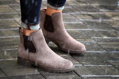 There’s everything to love about this Chelsea boot built for rainy days. Rugged Waterproof Boots With Suede Lining For Winter, Rugged Winter Waterproof Boots With Suede Lining, Casual Waterproof Boots With Suede Lining For Winter, Fall Waterproof Boots With Suede Lining And Round Toe, Winter Waterproof Boots With Suede Lining, Winter Walking Boots With Suede Lining, Winter Waterproof Boots With Suede Lining And Round Toe, Waterproof Suede-lined Ankle Boots For Fall, Winter Outdoor Boots With Leather Lining