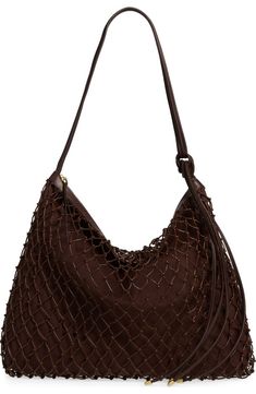 HOBO Kira Hobo Bag | Nordstromrack Elegant Brown Hobo Bag With Woven Leather, Casual Shoulder Bag With Intrecciato Weave For Errands, Daily Use Double Handle Hobo Bag With Intrecciato Weave, Brown Woven Leather Hobo Shoulder Bag, Shopping Hobo Bag With Braided Handles Satchel, Satchel Hobo Bag With Braided Handles For Shopping, Chic Hobo Bag With Intrecciato Weave, Hobo Bag With Braided Double Handles For Shopping, Woven Leather Shoulder Bag For Shopping