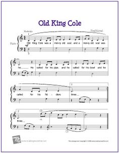 the old king cole sheet music