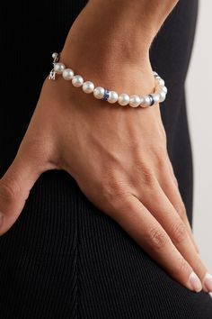 MIKIMOTO created the world's first cultured pearls in 1893 and has used them in its collections ever since. This bracelet is made from 18-karat white gold and strung with blue sapphire rondelles and Akoya cultured pearls - known for their lustre and perfectly round shape. Wear yours solo or as part of a stack. Mikimoto Pearls Bracelet, Mikimoto Pearls, Shape Wear, Pearl Collection, Sapphire Bracelet, Akoya Pearls, Gold Pearl, Cultured Pearls, Pearl Bracelet