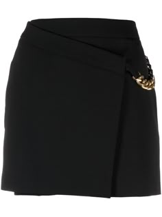 black stretch-wool chain-link detailing high-waisted wrap design above-knee length New Wishes, Png Clothes, Stella Mccartney Falabella, Crop Top Outfits, Black Mini Skirt, Vintage Clothes, Curator Style, Mix N Match, Baddie Outfits