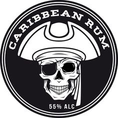 a skull wearing a helmet with the words caribbean run on it