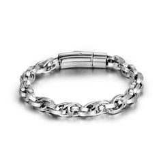 PRICES MAY VARY. Elevate your style: With its classic curb chain design, the bracelet is sure to add a touch of sophistication to any outfit, and to be the perfect addition to any modern man's accessory collection. Made of high-quality stainless steel, ensuring its durability and longevity, making it the perfect accessory for daily wear. The Bracelet Size: The bracelet is 8.66" 7.8" Length, The sturdy chain bracelet for men design and secure fastening ensure a comfortable fit for all-day wear. I Everyday Silver Jubilee Braided Bracelet, Silver Cuban Link Jubilee Bracelet For Everyday, Adjustable Silver Bracelet With Curb Chain, Silver Adjustable Cuban Link Bracelet For Everyday, Everyday Silver Metal Braided Bracelets, Classic Silver Metal Chain Bracelet, Minimalist Silver Braided Bracelet With Stainless Steel Clasp, Adjustable Silver Stainless Steel Braided Bracelet, Minimalist Silver Chain Bracelet With Stainless Steel Clasp