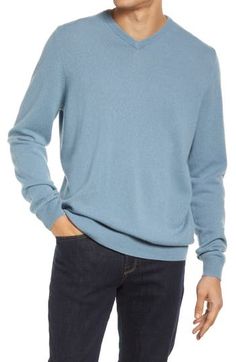 A classic in every way and oh so comfortable, this luxe cashmere V-neck sweater is one you'll want in every color. 29" length (size Large Tall) 100% cashmere Dry clean Imported Casual Cashmere V-neck Sweater For Layering, Classic Cashmere V-neck Sweater For Fall, Casual Cashmere V-neck Sweater, Classic Cashmere V-neck Sweater With Long Sleeves, Classic Cashmere V-neck Sweater, Blue Cashmere V-neck Sweater, Classic Long Sleeve Cashmere V-neck Sweater, Blue V-neck Cashmere Sweater, Casual Cashmere V-neck Sweater For Fall