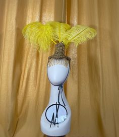 Showgirl Burlesque Costume Vegas Feather Headpiece Handmade 2 pts - Base / Feathers  Base - Eva Foam, Colored Elastic, Appliqué, Rhinestones, Beaded Trim  Feathers - 3-5  7" colored feathers (3 or 5 feathers) Fitted Party Headpiece With Ostrich Feathers, Fitted Flapper Costume Hats And Headpieces For Party, Flapper Headpieces For Costume Party, Fitted Flapper Headpieces For Costume Party, Fitted Flapper Headpiece For Party, Gatsby Style Fitted Headpiece For Costume Party, Fitted Feather Headpieces For Costumes, Feathered Fitted Headpiece For Costume, Fitted Gatsby Headpieces For Costume Party