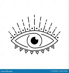 an eye with spikes on it