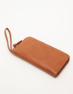 Astrid in Cognac Bag Inspiration, Vegetable Tanned Leather, Leather Purse, Wrist Strap, Leather Purses, Cognac, Purse Wallet, Card Slots, Zip Around Wallet