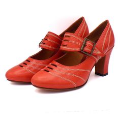 Our replica of a late 1920’s "Mary Jane" pump, with the personality and spunk of that original It Girl, Clara Bow. Features highly detailed contrast stitching on the vamp and arch strap. Leather uppers with leather soles 2⅞“ heel Imported Sizing It Girl is available in US Women's whole and half sizes, 5 ½ -11. This style runs short in the toe box and nearly all customers go up a half size. Vintage Fitted Closed Toe Mary Janes, Vintage Mary Janes With Low Heel, Vintage Low Heel Fitted Mary Janes, Vintage Low Heel Mary Janes, Vintage Fitted Mary Janes For Formal Occasions, Vintage Leather Pointed Toe Mary Janes, Retro Mary Janes With Leather Sole And Low Heel, Retro Fitted Round Toe Mary Janes, Retro High Heel Mary Janes