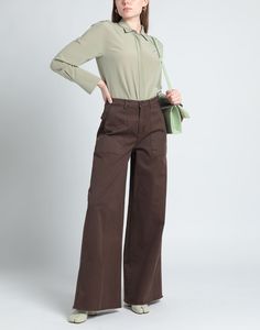 plain weave, basic solid color, no appliqués, high waisted, regular fit, wide leg, button, zip, multipockets, stretch , Color: Cocoa , Size: 29 Wide Leg Work Pants With Patch Pockets, Wide Leg Chinos With Welt Pockets, Fall Wide Leg Cargo Pants, Fall Wide Leg Pants With Cargo Pockets, Wide Leg Chinos With Patch Pockets For Fall, Fall Wide Leg Chinos With Patch Pockets, Fall Wide Leg Pants With Patch Pockets, Wide Leg Chinos With Patch Pockets For Work, Chic Full-length Pants With Patch Pockets