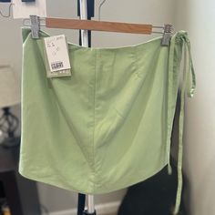 Nwt Light Green Size 8 Mini Skirt Trendy Fitted Wrap Skirt For Summer, Spring Mini Length Wrap Skirt, Trendy Mini Wrap Skirt For Spring, Cotton Skort For Spring And Summer, Trendy Lined Wrap Skirt For Summer, Casual Mini Wrap Skirt For Summer, Casual Summer Mini Wrap Skirt, Casual Mini Wrap Skirt For Day Out, Casual Mini Length Wrap Skirt For Summer