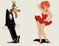 an image of a man and woman dressed up as cartoon characters with dog in suit