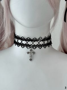 Elevate your ensemble with our 7 Colors Halloween Gothic Cross Pendant Nun Lolita Choker. This striking accessory features a bold cross pendant set against a versatile choker, available in seven captivating colors to match any outfit. Perfect for adding a touch of gothic elegance to your Lolita wardrobe, this choker combines the mystique of nun-inspired fashion with the charm of Lolita aesthetics. Cross Choker For Party, Punk Cross Jewelry For Halloween, Punk Style Cross Jewelry For Halloween, Punk Style Cross-shaped Halloween Jewelry, Gift Cross Choker, Black Cross Choker For Party, Horror Punk Fashion, Kawaii Leg Warmers, Edgy Clothes