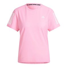 (WMNS) adidas Own The Run T-shirt 'Pink' IN1592 Adidas Crew Neck Running T-shirt, Adidas Logo T-shirt For Workout, Adidas Logo Workout T-shirt Crew Neck, Adidas Logo Crew Neck Workout T-shirt, Adidas Crew Neck Workout T-shirt, Adidas Workout T-shirt With Crew Neck, Pink Crew Neck Athleisure Activewear, Sportswear T-shirt With Three Stripes For Workout, Pink Sportswear T-shirt For Workout