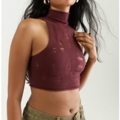 Size M Perfect For Fall, Valentine’s Day, Galentine’s Day, Etc! Nwb; Just Took Tag Off Cropped, High Neck Top! So Soft Add To Bundle & Save 15% On 2 Or More Items From My Closet! #Urbanoutfitters #Highneckcrop #Fallcroptop #Distressedtop #Grungechic Trendy Distressed Cropped Tops, Trendy Ripped Stretch Tops, Distressed Fitted Cropped Tops, Trendy Ripped Fitted Tops, Distressed Fitted Tops For Fall, Trendy Fitted Ripped Tops, Distressed Fitted Top For Fall, Summer Ripped Stretch Top, Summer Stretch Ripped Tops