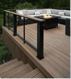 an outdoor fire pit on a deck with the words, how to make it yours