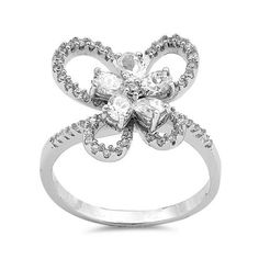 Butterfly White Cubic Zirconia Wholesale Flower Ring .925 Sterling Silver Band Jewelry Female Size 9 All our silver jewelry is crafted from .925 silver also commonly referred to as sterling silver. Sterling silver is the standard for beautiful high-quality silver jewelry and can not be replicated by lower priced silver plated jewelry. It is 92.5% pure silver, mixed with alloys to add strength and durability to stand the test of time. We promise superior service which includes fast shipping, grea Butterfly White, Wholesale Flowers, Band Jewelry, Jewelry Lookbook, Silver Plated Jewelry, Sterling Silver Bands, Flower Ring, Stage Outfits, Pure Silver