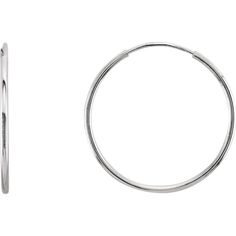 625 / 14K White / 20 Mm / Pair / Polished / Endless Hoop Earrings White Gold Round Hoop Earrings For Pierced Ears, White Gold Round Hoop Earrings, Classic Hoop Rings With Spring Ring Clasp, Modern Round Diamond Cut Huggie Earrings, Modern Round Diamond-cut Huggie Earrings, Minimalist Round Diamond Cut Huggie Earrings, Minimalist Diamond Cut Huggie Earrings, Minimalist Round Huggie Earrings With Diamond Cut, Fine Jewelry Hypoallergenic Round Hoop Earrings