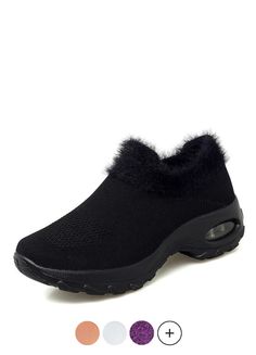 Possible Women's Fur Walking Shoes Sock Sneakers | Ultrasellershoes.com – Ultra Seller Shoes Comfortable Breathable Walking Shoes, Black Flat Heel Walking Shoes For Sports, Black Breathable Synthetic Walking Shoes, Black Breathable Walking Shoes With Round Toe, Black Walking Shoes With Textured Sole For Outdoor, Comfortable Ankle-high Walking Shoes With Cushioned Footbed, Black Flat Heel Walking Shoes, Comfortable Black Walking Shoes With Flat Heel, Comfortable Black Walking Shoes With Round Toe