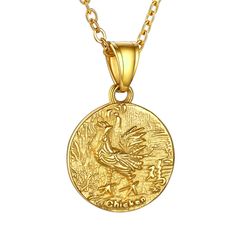 PRICES MAY VARY. 🐓This Chinese zodiac necklace connects with the rich history cultured of Chinese mythology . 100% MADE BY GOLDCHIC DESIGNERS. AND MARKET DON'T HAVE SUCH TYPE OF JEWELRY DESIGNED. Find your Zodiac Animal by Birth Year: Rooster - 1933, 1945, 1957, 1969, 1981, 1993, 2005, 2017, 2029, By wearing this rooster amulet necklace, your luck may greatly be improved in all aspects. 📌MATERIALS: This Coin medallion necklace with carved Chinese zodiac animal patterns.crafted in stainless ste Gold Zodiac Sign Necklaces For Birthday, Gold Zodiac Sign Necklaces For Birthdays, Zodiac Sign Pendant Jewelry Gift, Symbolic Zodiac Sign Jewelry For Birthday, Symbolic Zodiac Sign Jewelry For Birthdays, Symbolic Gold Jewelry For Birthday Gift, Gold Plated Zodiac Sign Necklaces For Gifts, Spiritual Zodiac Sign Charm Necklace Gift, Gold Plated Nickel-free Charm Necklace For Gift