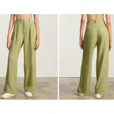 100% Linen Everlane Way-High Drape Pant In Leek. Fully Sold Out, Nwt! Love The Fit, Just Too Big In The Waist For Me. High-Rise, Wide-Leg. Relaxed Through Hip And Thigh. Rise: 13.5". Inseam: 30". Leg Opening: 22.13". (Size 4) Intended To Be A Floor-Length Slouchy Look. Tan Chinos, Drape Pants, Cropped Cargo Pants, Tie Waist Pants, Wide Leg Crop Pants, Paperbag Pants, Cropped Pants Women, Cropped Wide Leg Pants, Black Wide Leg Pants