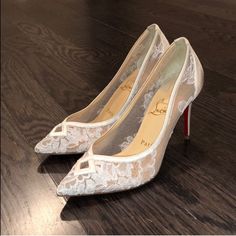 I Had To Postpone My Wedding And Decided On Different Shoes. Nwt. Comes With Dust Bag, And Box! Neoalto 85 Size 37.5 Fits Like A 7. Louboutin Kitten Heels, Elegant Round Toe Heels For Ceremony, Elegant Almond Toe Heels For Ceremony, Elegant Ceremony Heels With Round Toe, Fitted White Wedding Shoes For Evening, Evening Lace Wedding Shoes, Elegant Pointed Toe Wedding Shoes For Ceremony, Luxury Pointed Toe Heels For Wedding, Elegant Pointed Toe Heels For Ceremony