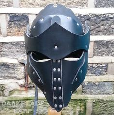 Elven Knight, Helmet Medieval, Leather Helmet, Knight Outfit, Thick Hoodies, Helmet Armor, The Goblin, Larp Armor, Leather Mask